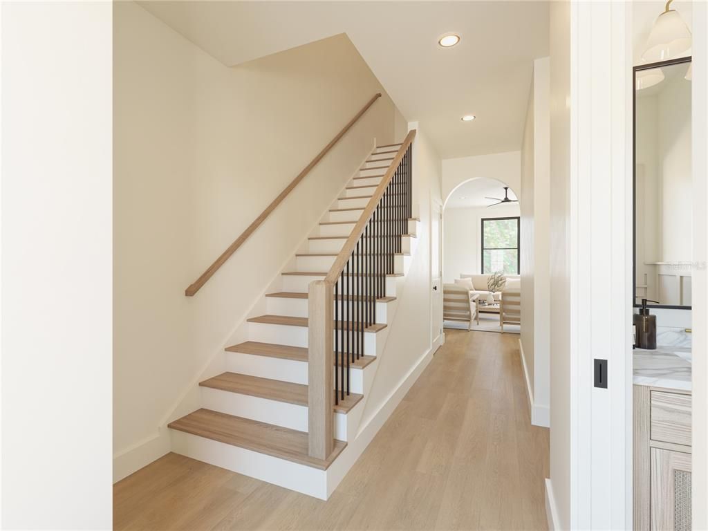 Interior, Recessed Lighting, Wood Texture Flooring