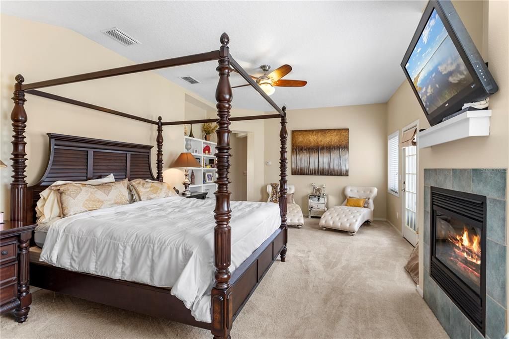 Bedroom, Fireplace, Interior