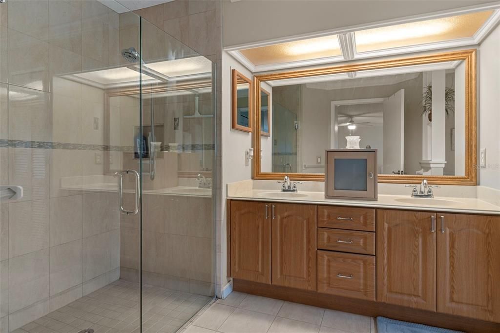 Bathroom, Dual Sink Vanities, Glass Shower, Interior