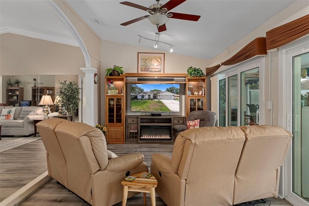 Fireplace, Interior, Living room, Wood Texture Flooring