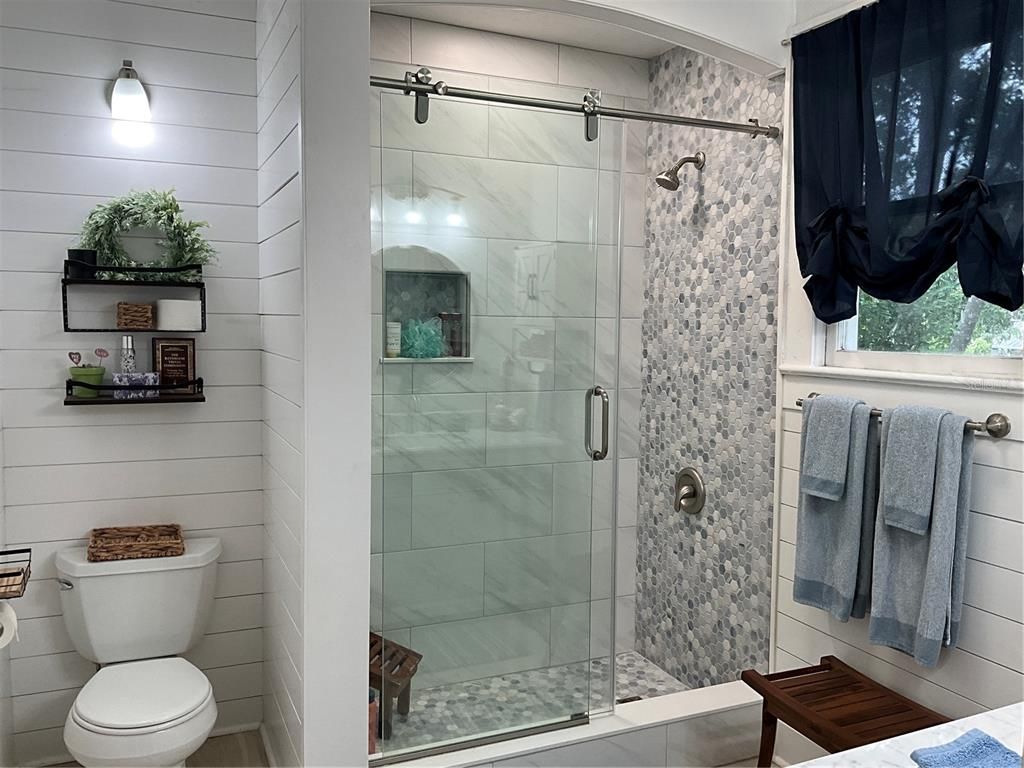 Bathroom, Glass Shower, Interior, Marble Walls