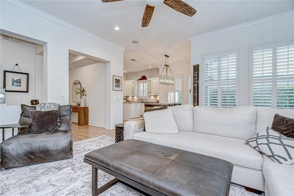 Interior, Kitchen, Living room, Pendant Lights, Recessed Lighting, Wood Texture Flooring