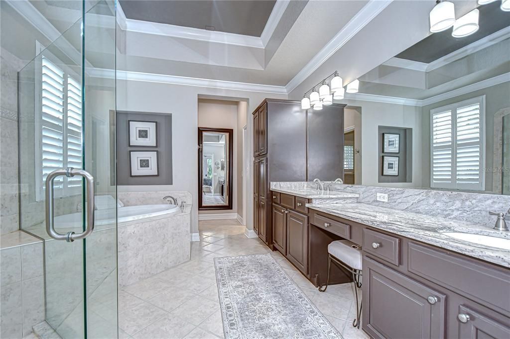 Bathroom, Dual Sink Vanities, Glass Shower, Interior