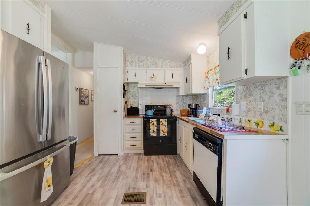 Interior, Kitchen, Stainless Steel Appliances, Wood Texture Flooring