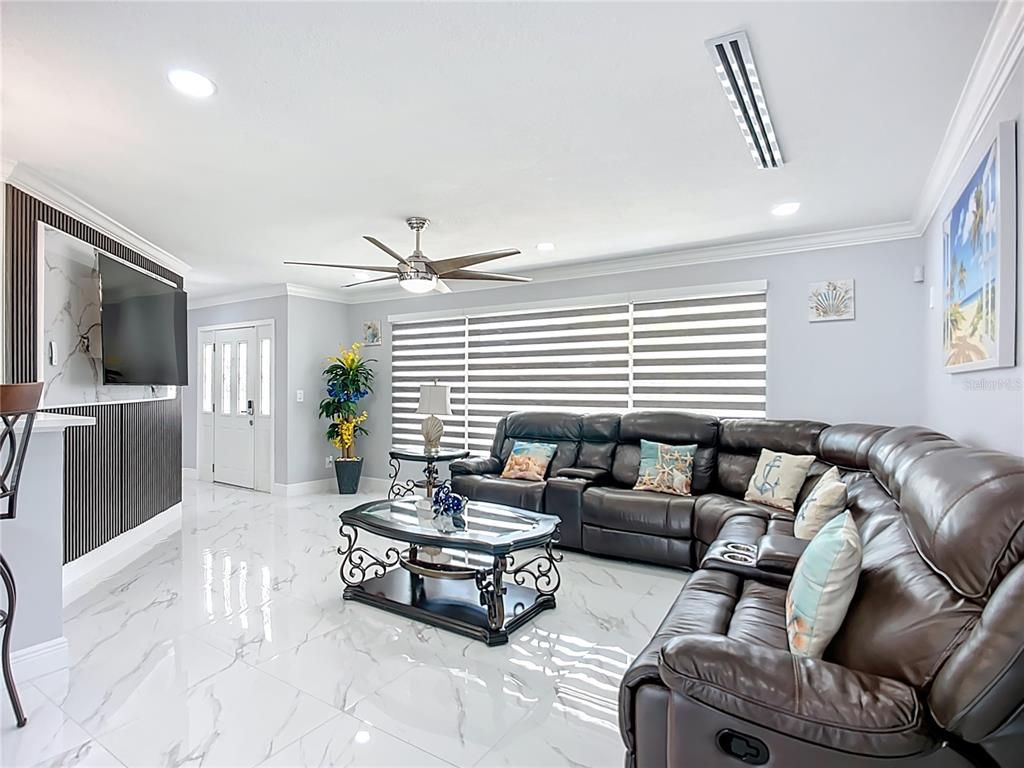 Interior, Living room, Marble, Recessed Lighting