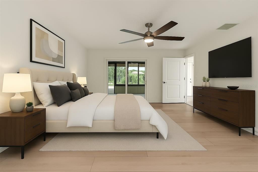 Bedroom, Interior, Wood Texture Flooring