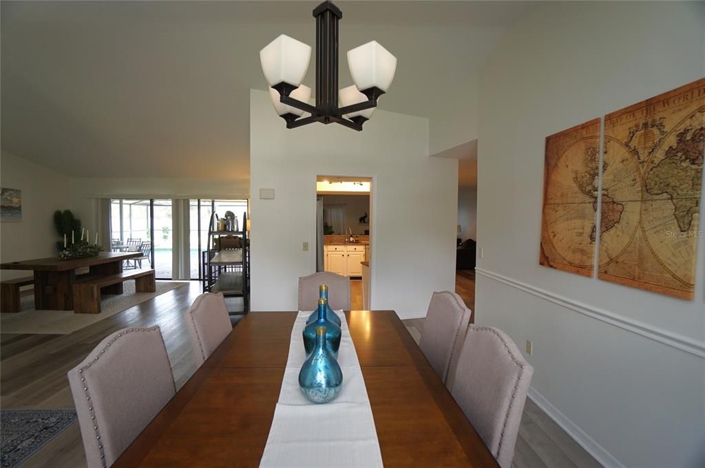 Chandelier, Dining room, Interior, Wood Texture Flooring