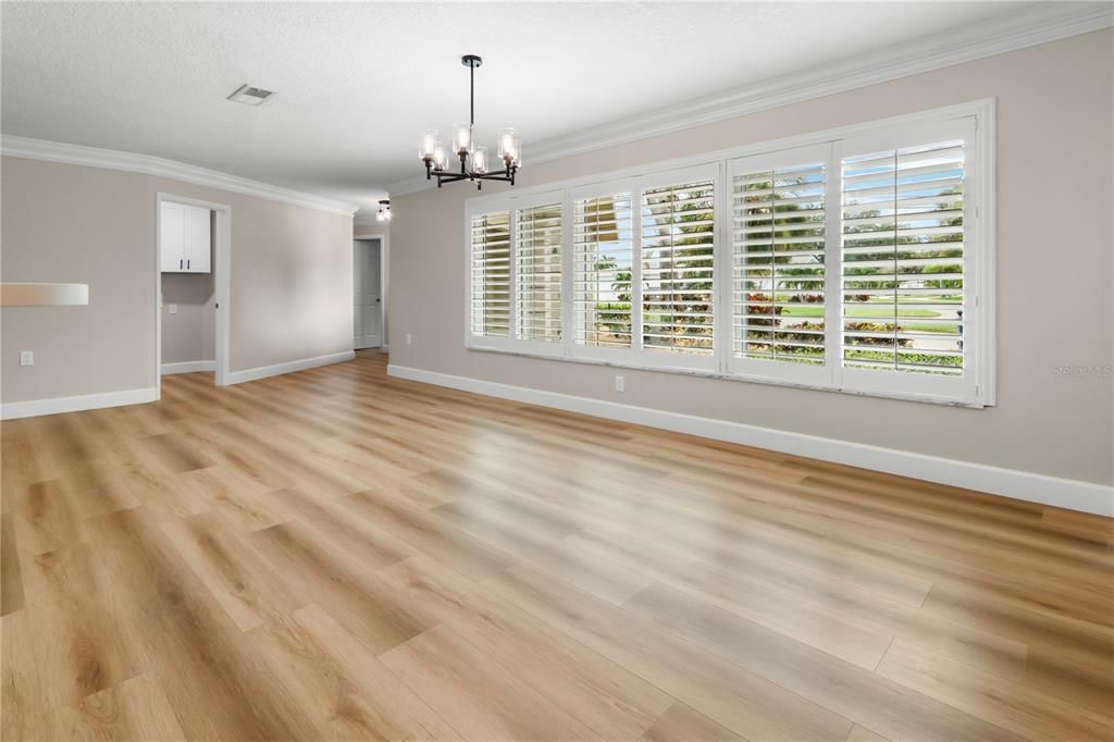 Empty room, Interior, Pendant Lights, Wood Texture Flooring