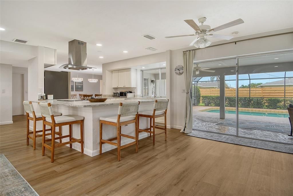 Interior, Kitchen, Recessed Lighting, Wood Texture Flooring