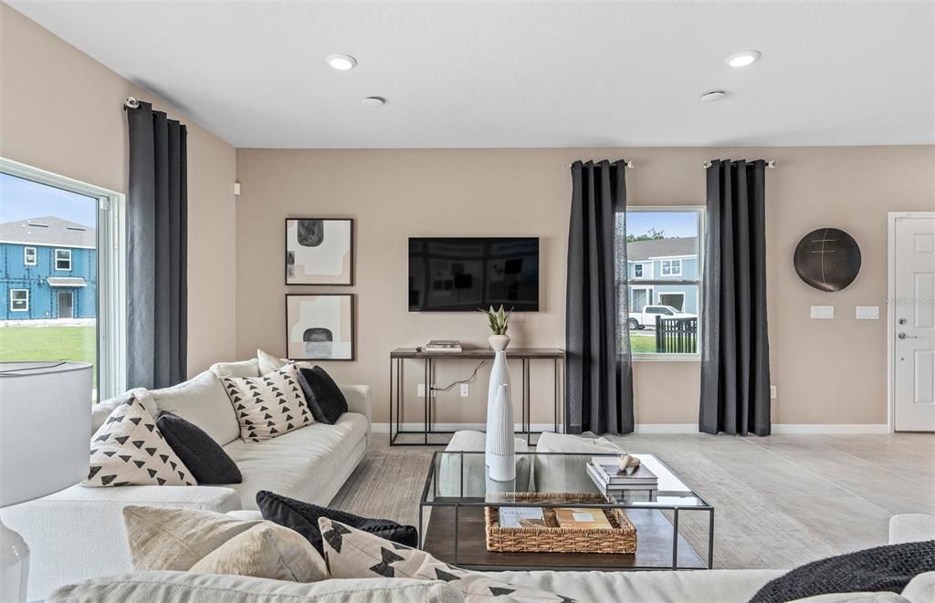 Interior, Living room, Recessed Lighting