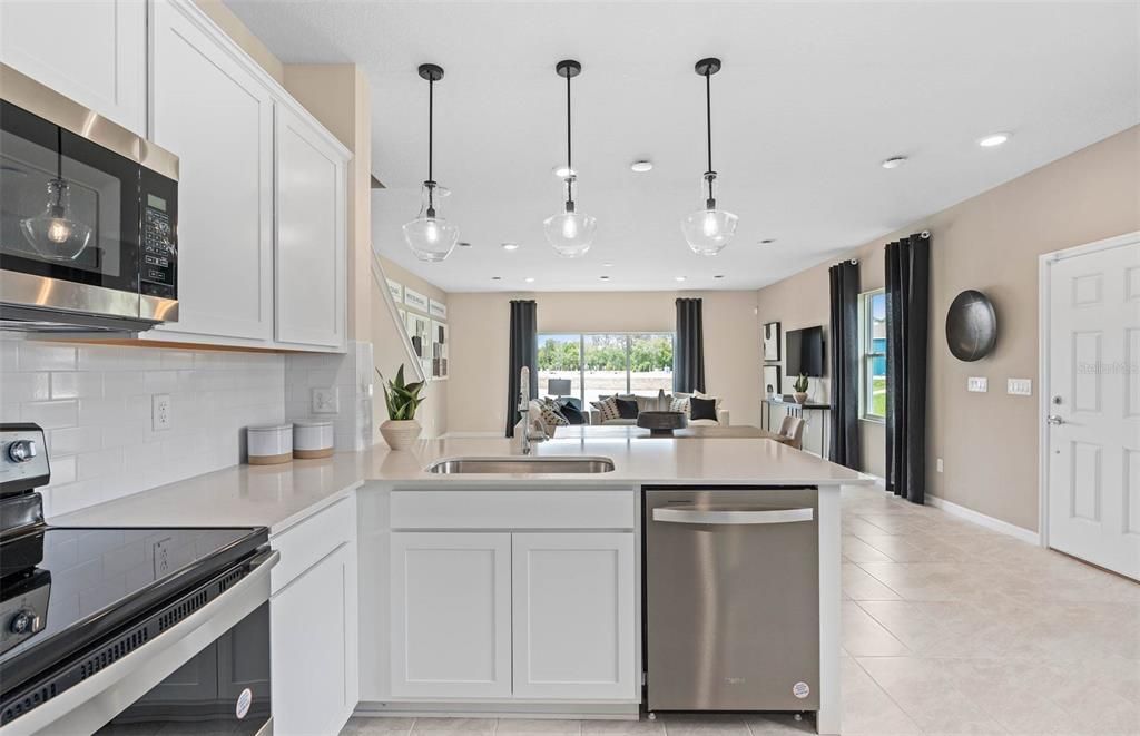 Interior, Kitchen, Pendant Lights, Recessed Lighting, Stainless Steel Appliances
