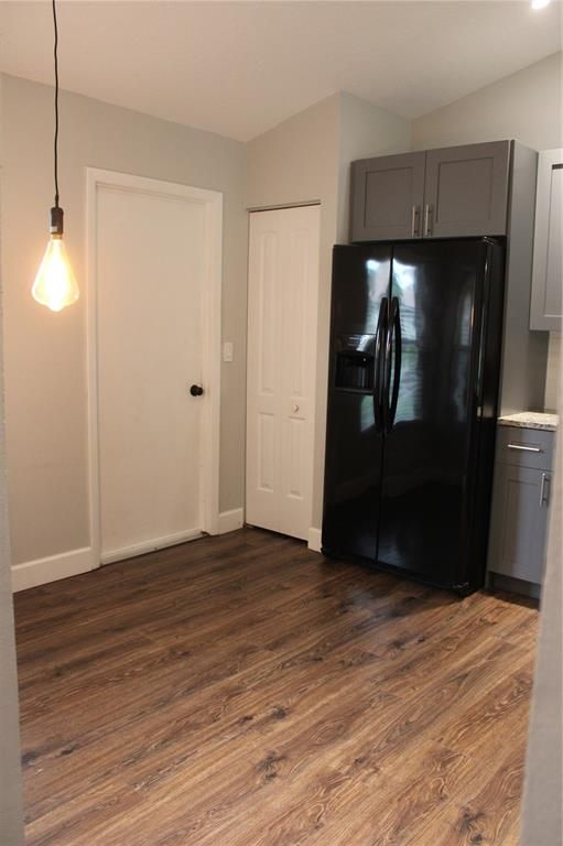 Interior, Kitchen, Pendant Lights, Wood Texture Flooring