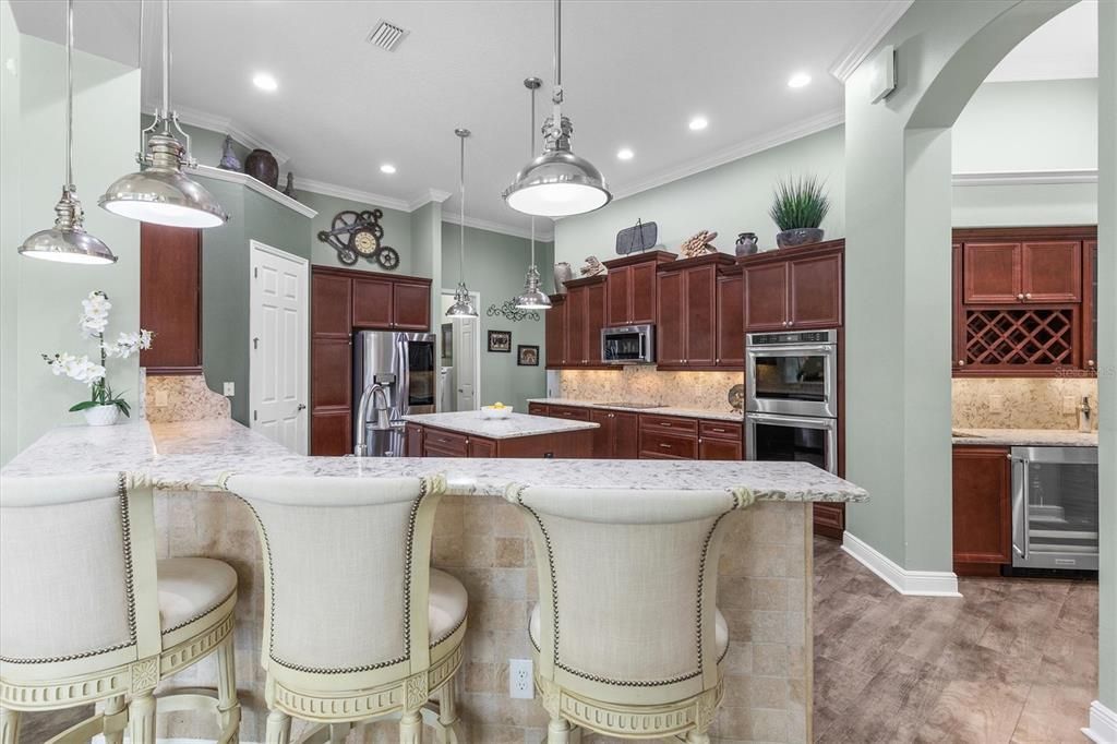 Interior, Kitchen, Pendant Lights, Recessed Lighting, Stainless Steel Appliances