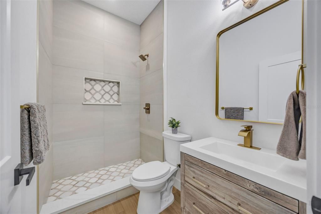 Bathroom, Interior, Wood Texture Flooring