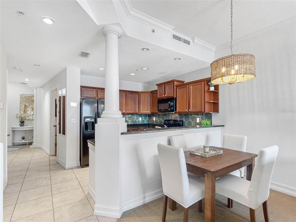 Dining room, Interior, Kitchen, Pendant Lights, Recessed Lighting
