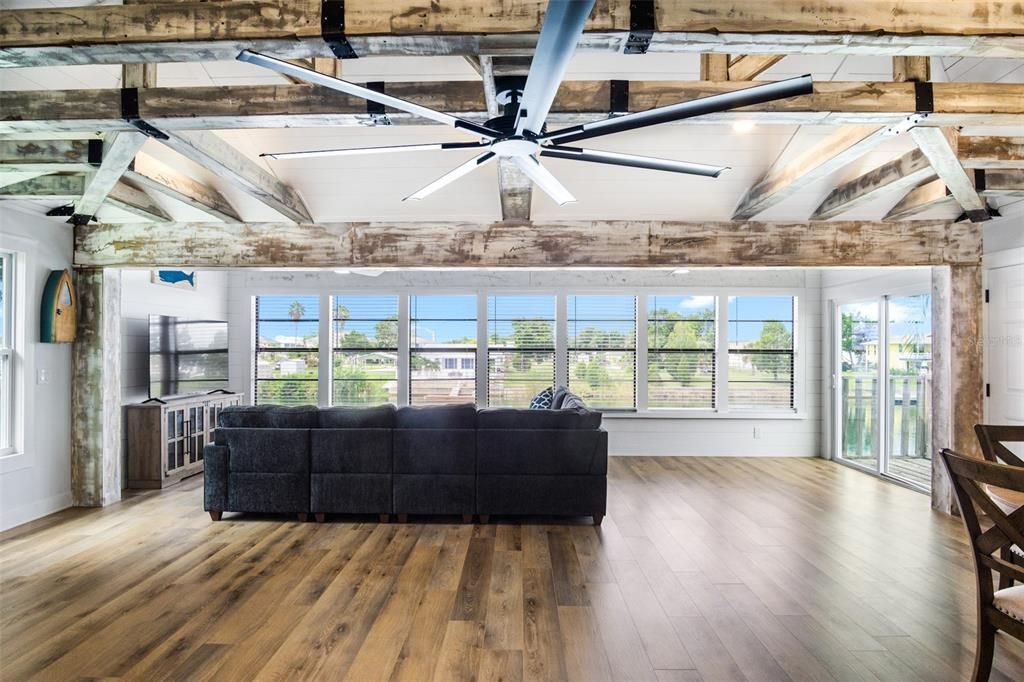 Interior, Living room, Wooden Beams, Wood Texture Flooring