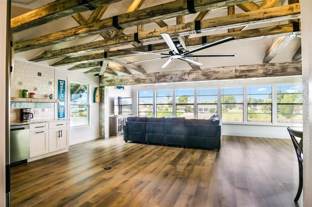 Interior, Kitchen, Wooden Beams, Wood Texture Flooring