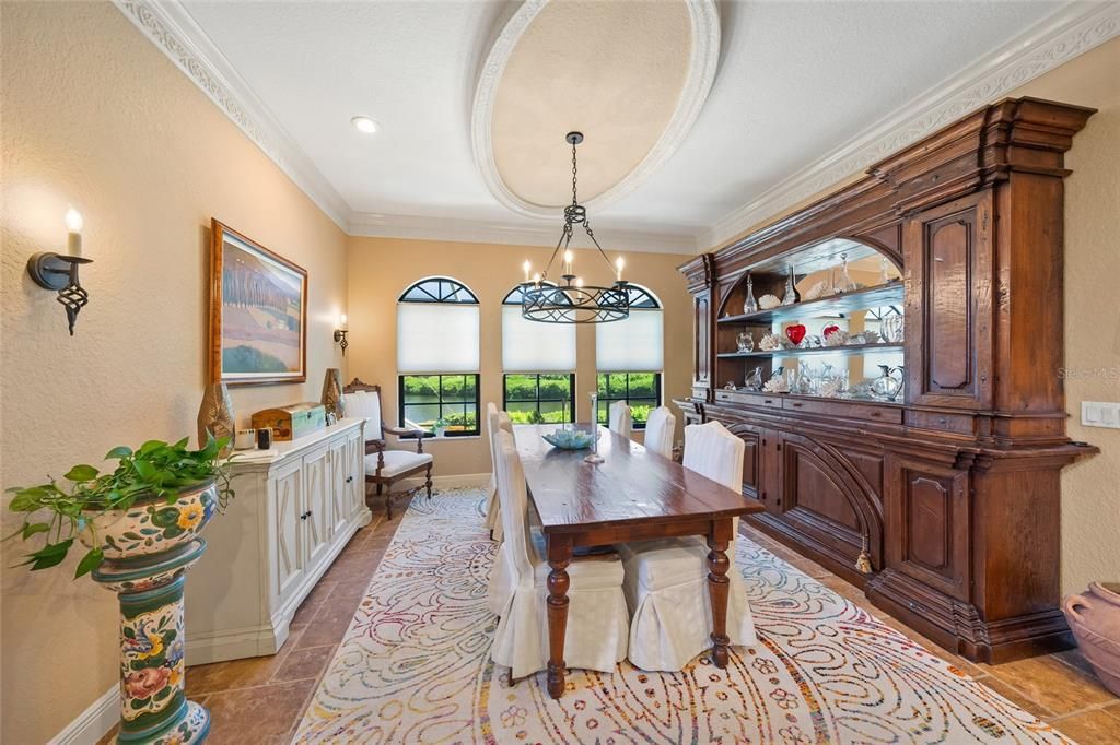 Chandelier, Dining room, Interior, Recessed Lighting