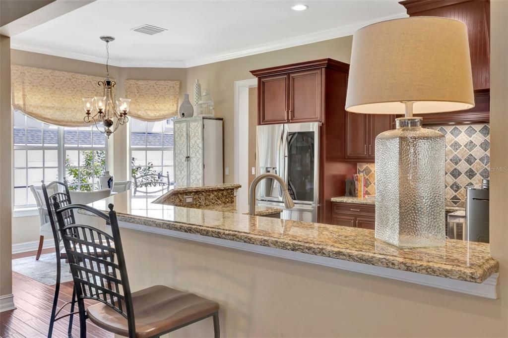 Chandelier, Interior, Kitchen, Recessed Lighting, Wood Texture Flooring