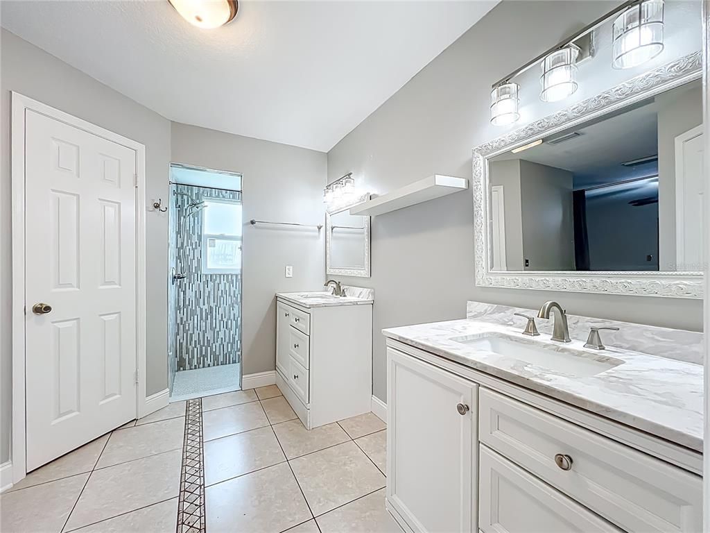 Bathroom, Dual Sink Vanities, Glass Shower, Interior