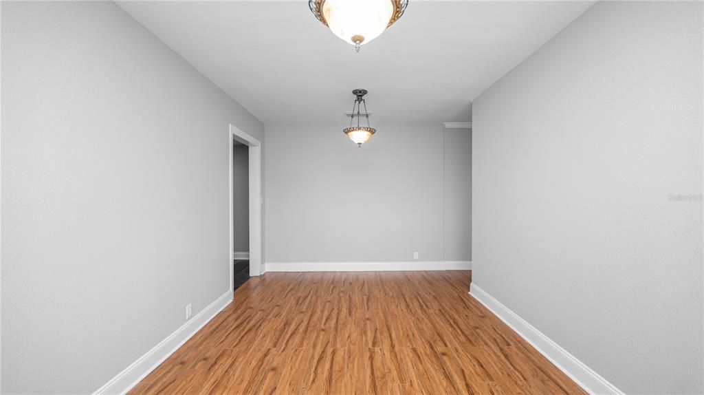 Empty room, Interior, Pendant Lights, Wood Texture Flooring