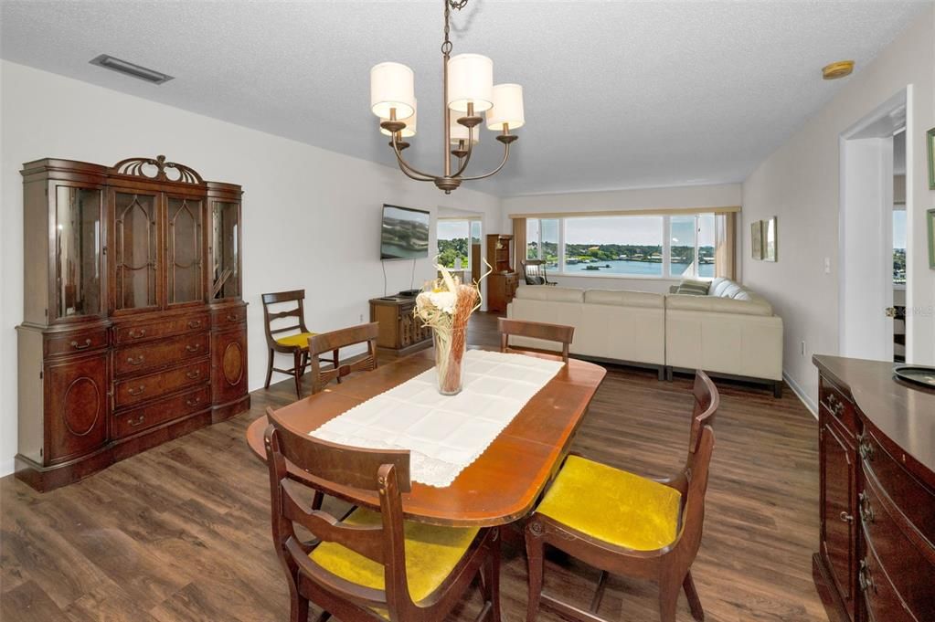 Chandelier, Dining room, Interior, Water, Wood Texture Flooring