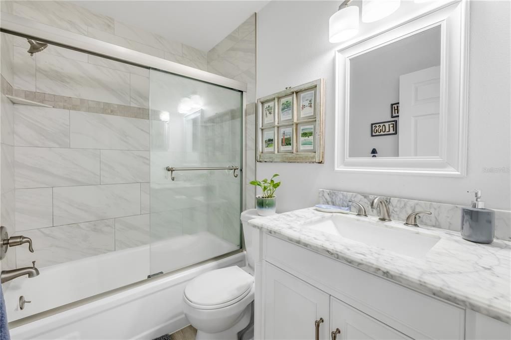 Bathroom, Glass Shower, Interior, Marble Walls