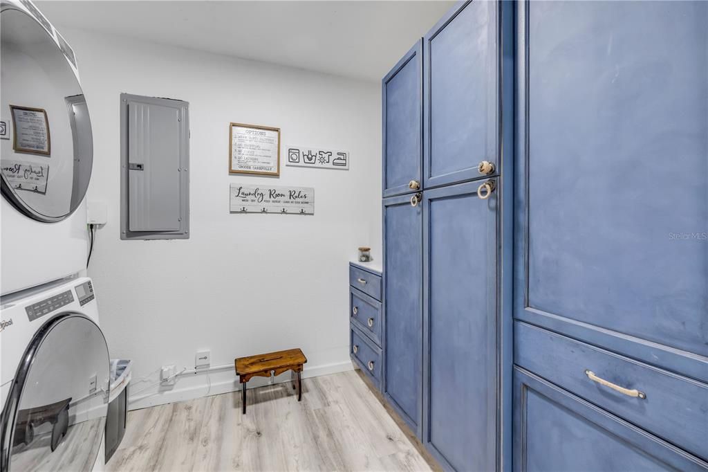 Interior, Washer, Wood Texture Flooring