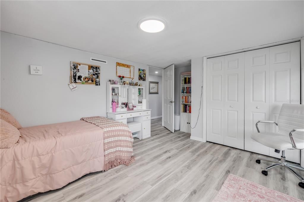 Bedroom, Home Office, Interior, Recessed Lighting, Wood Texture Flooring