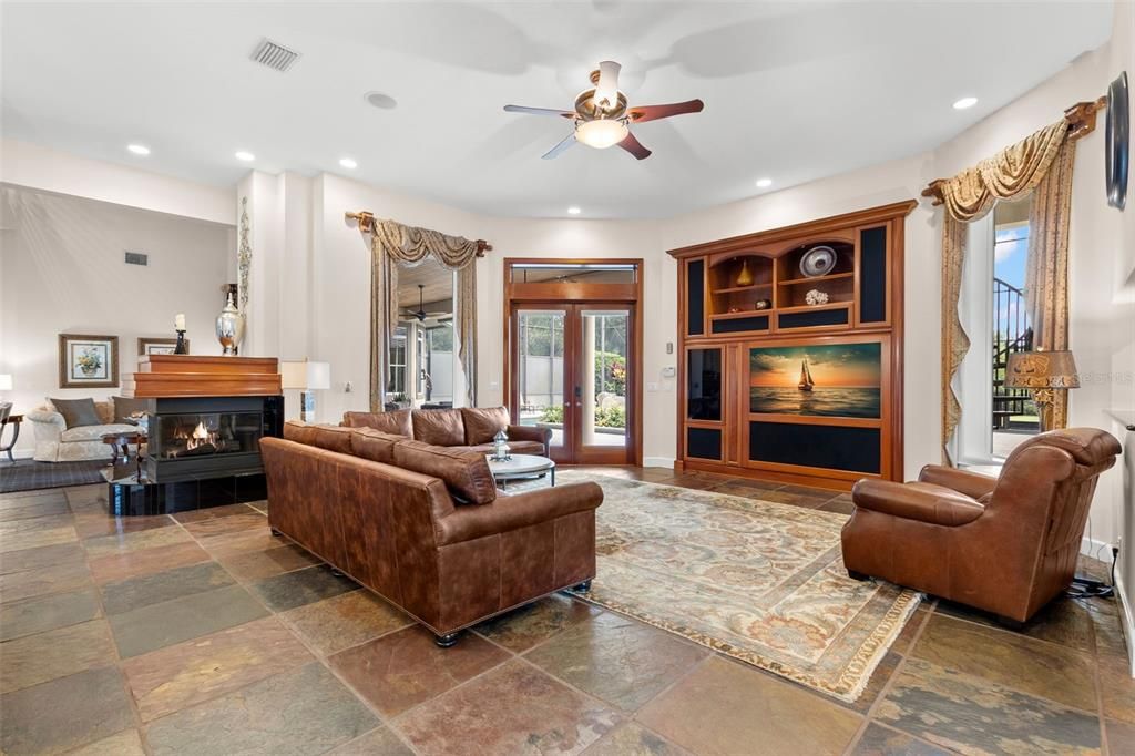 Fireplace, Interior, Living room, Recessed Lighting