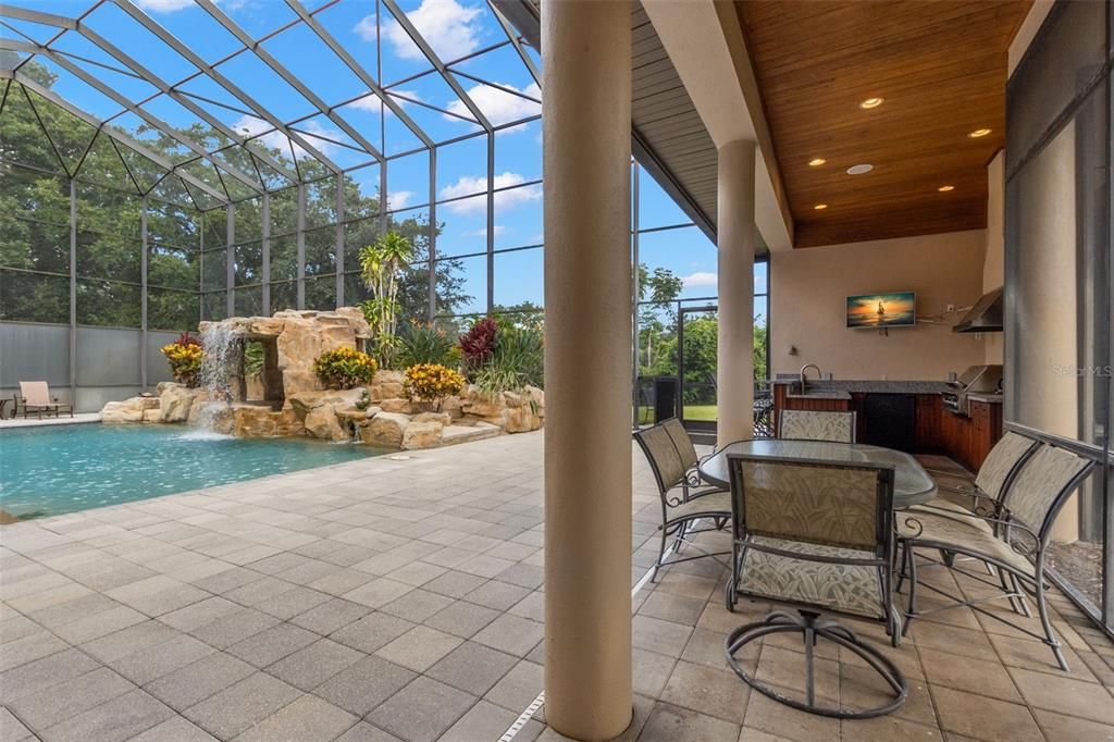 Glass Ceilings, Interior, Pool, Recessed Lighting, Sun Room, Wooden Ceilings