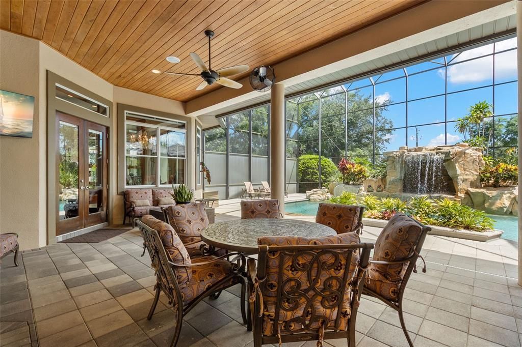Dining room, Interior, Recessed Lighting, Sun Room, Wooden Ceilings