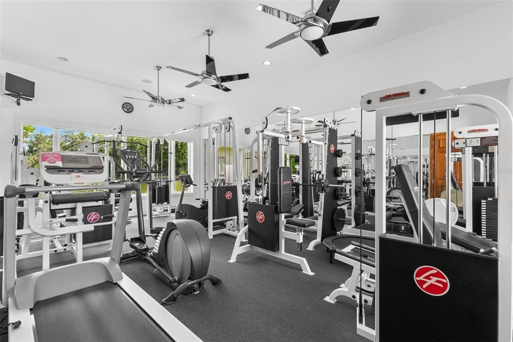 Fitness Equipment, Gym, Interior, Recessed Lighting