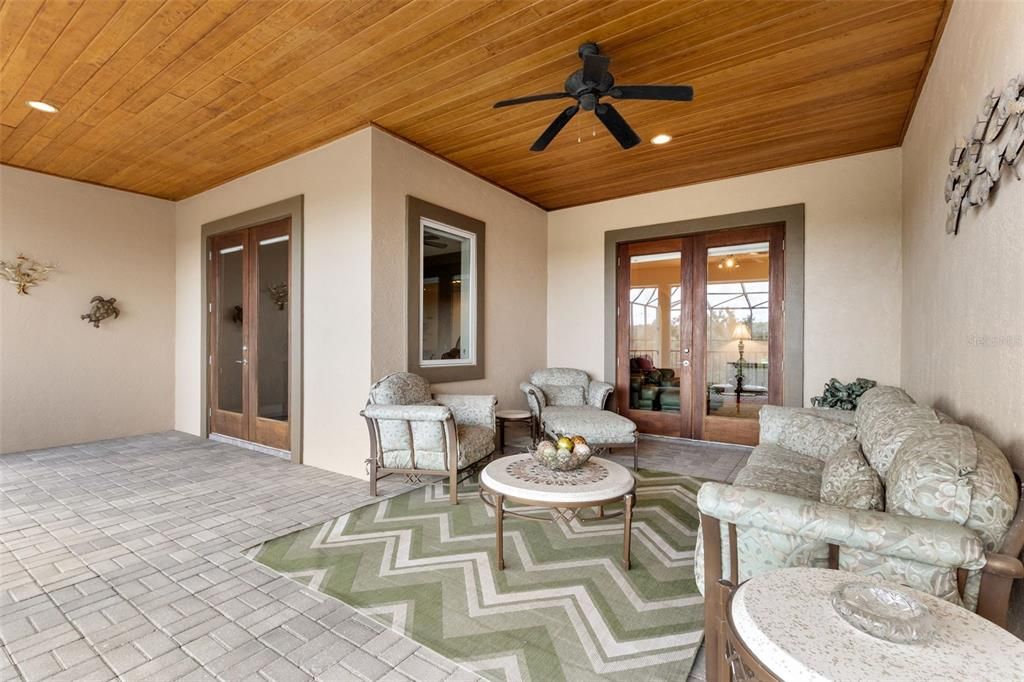 Interior, Living room, Recessed Lighting, Wooden Ceilings