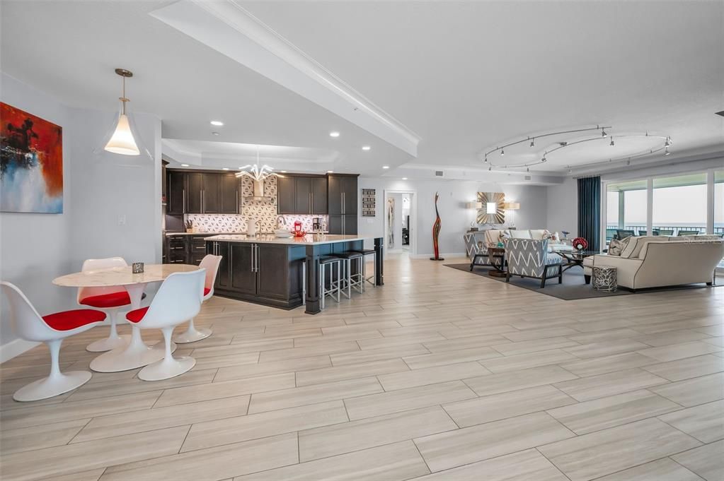 Dining room, Interior, Kitchen, Living room, Pendant Lights, Recessed Lighting