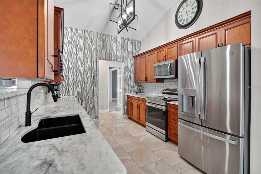 Interior, Kitchen, Pendant Lights, Stainless Steel Appliances