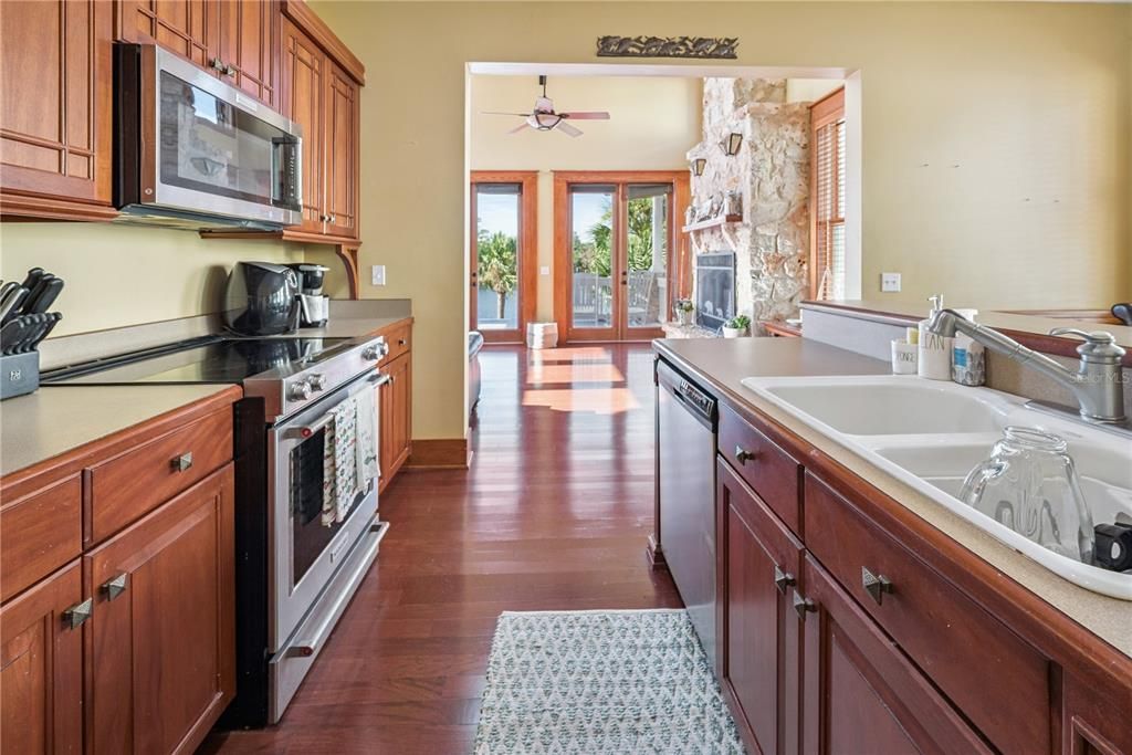 Interior, Kitchen, Wood Texture Flooring