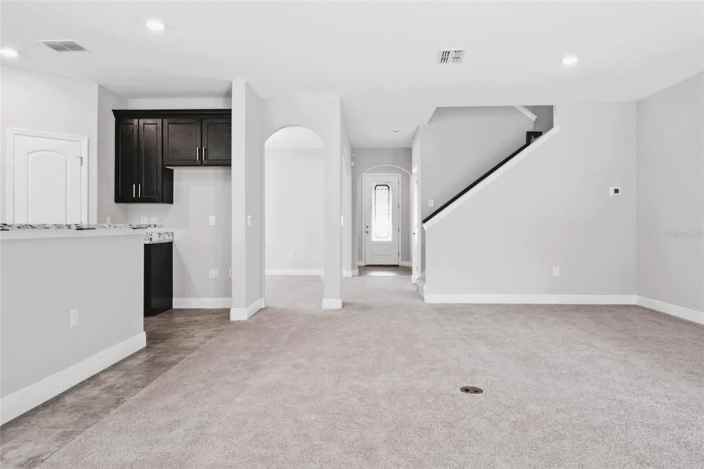 Empty room, Interior, Kitchen, Recessed Lighting