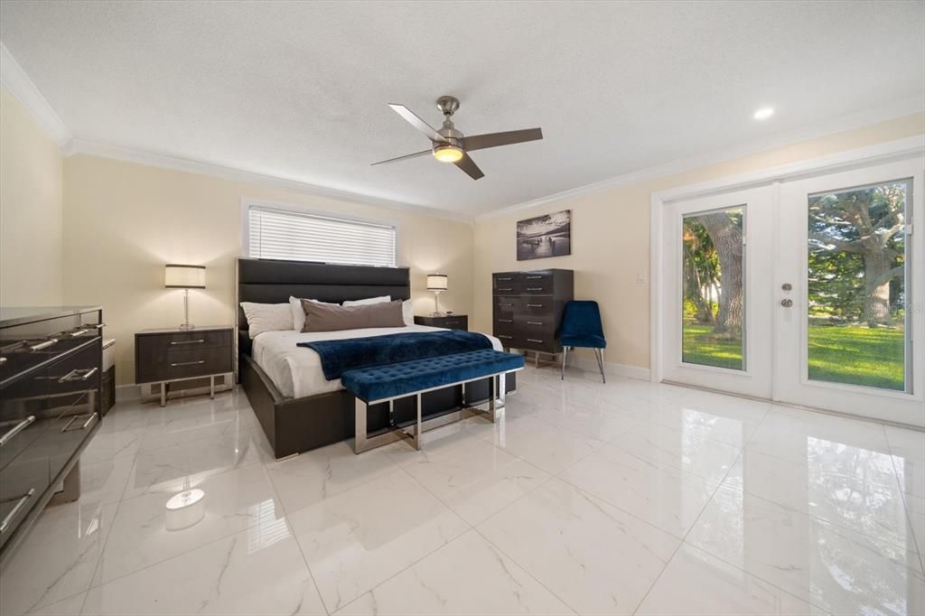 Bedroom, Interior, Marble, Recessed Lighting