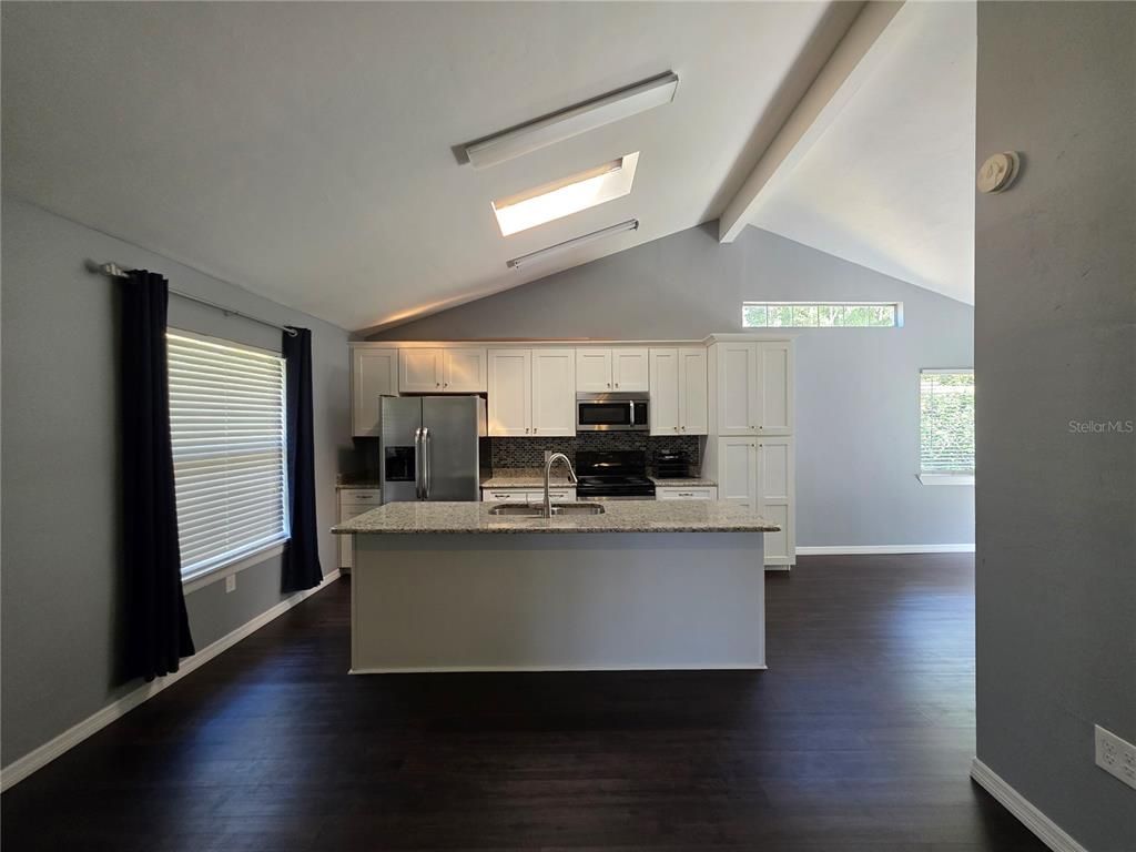 Interior, Kitchen, Stainless Steel Appliances, Wood Texture Flooring