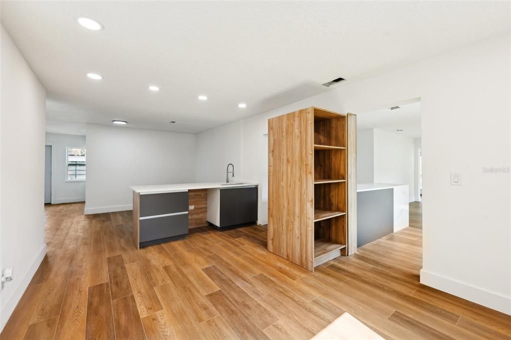Interior, Recessed Lighting, Wood Texture Flooring