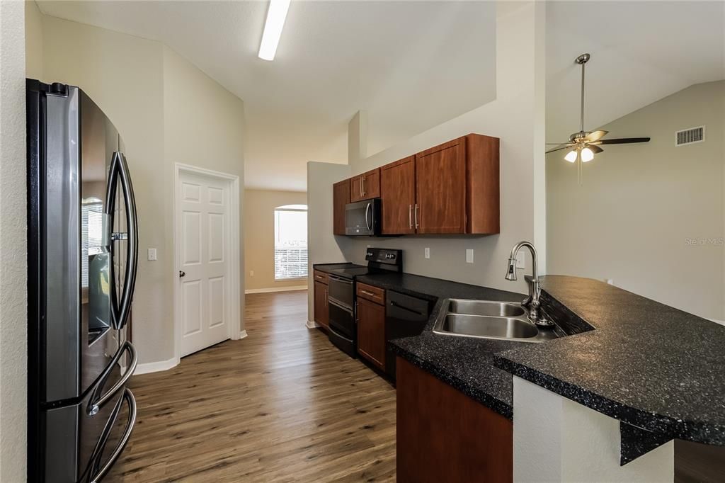 Interior, Kitchen, Wood Texture Flooring