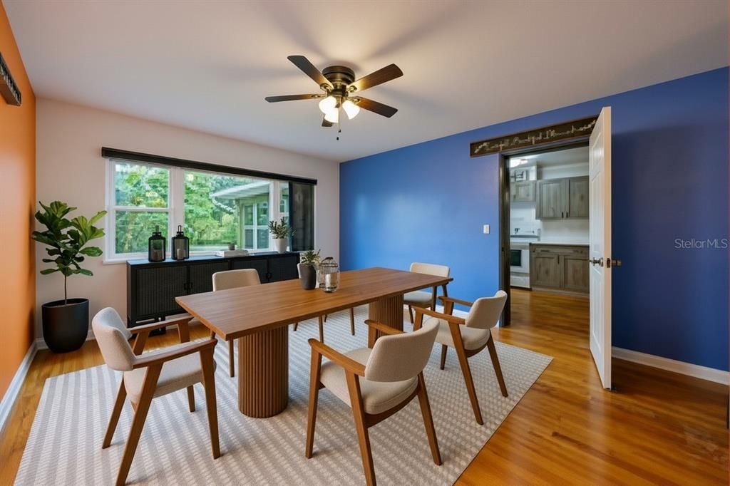 Dining room, Interior, Wood Texture Flooring