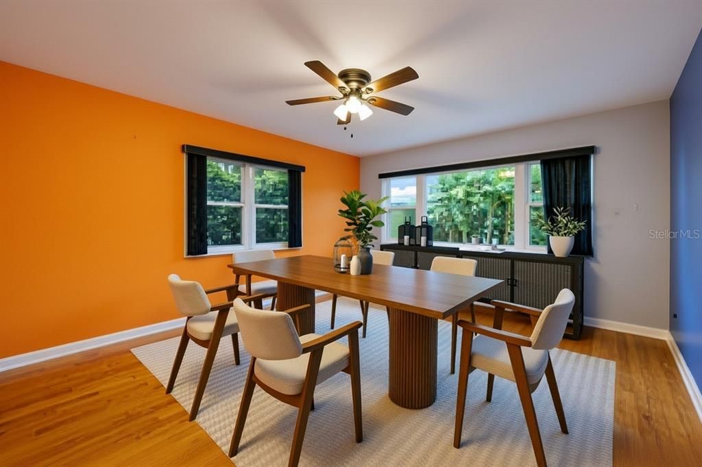 Dining room, Interior, Wood Texture Flooring