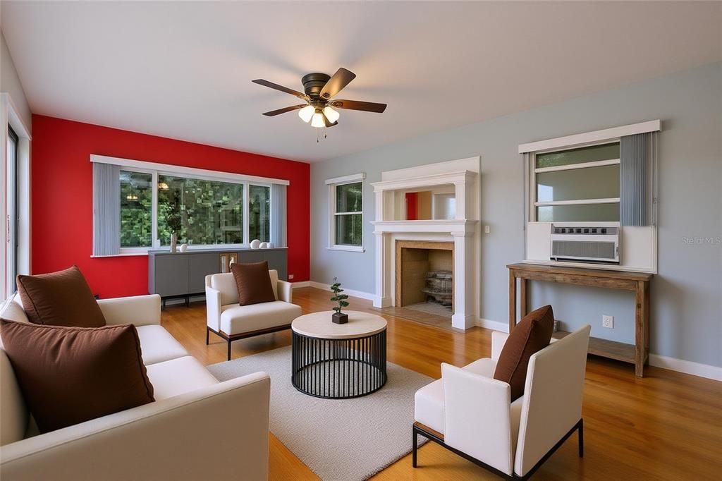 Fireplace, Interior, Living room, Wood Texture Flooring