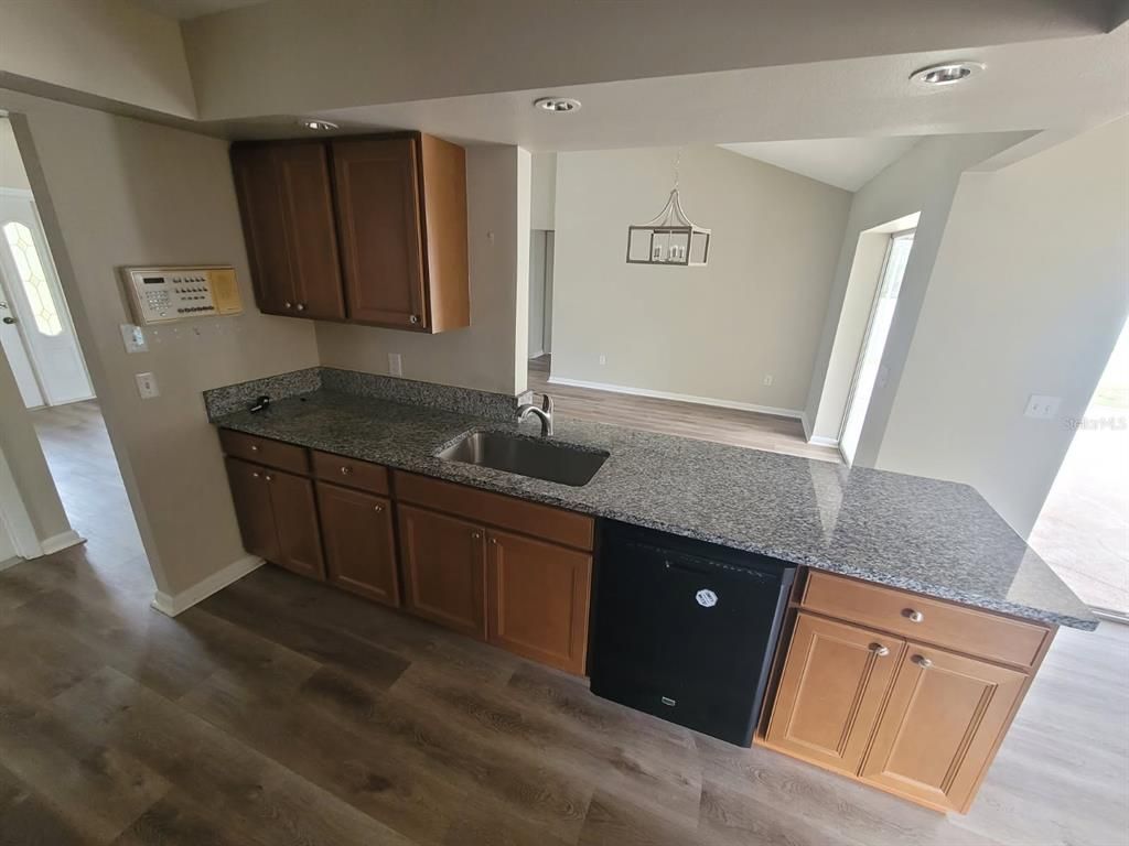 Interior, Kitchen, Recessed Lighting, Wood Texture Flooring