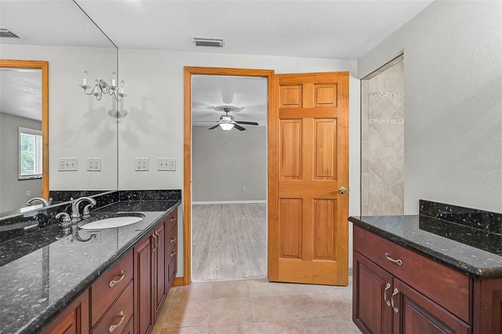 Bathroom, Dual Sink Vanities, Interior, Wood Texture Flooring