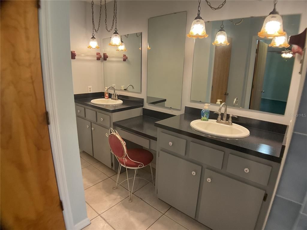 Bathroom, Dual Sink Vanities, Interior, Pendant Lights
