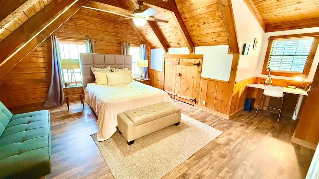 Bedroom, Interior, Wooden Beams, Wooden Ceilings, Wood Texture Flooring, Wooden Walls