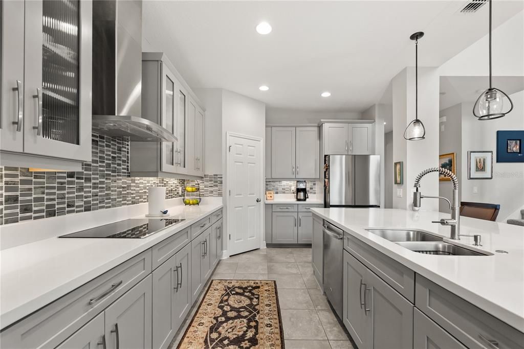 Interior, Kitchen, Pendant Lights, Recessed Lighting, Stainless Steel Appliances